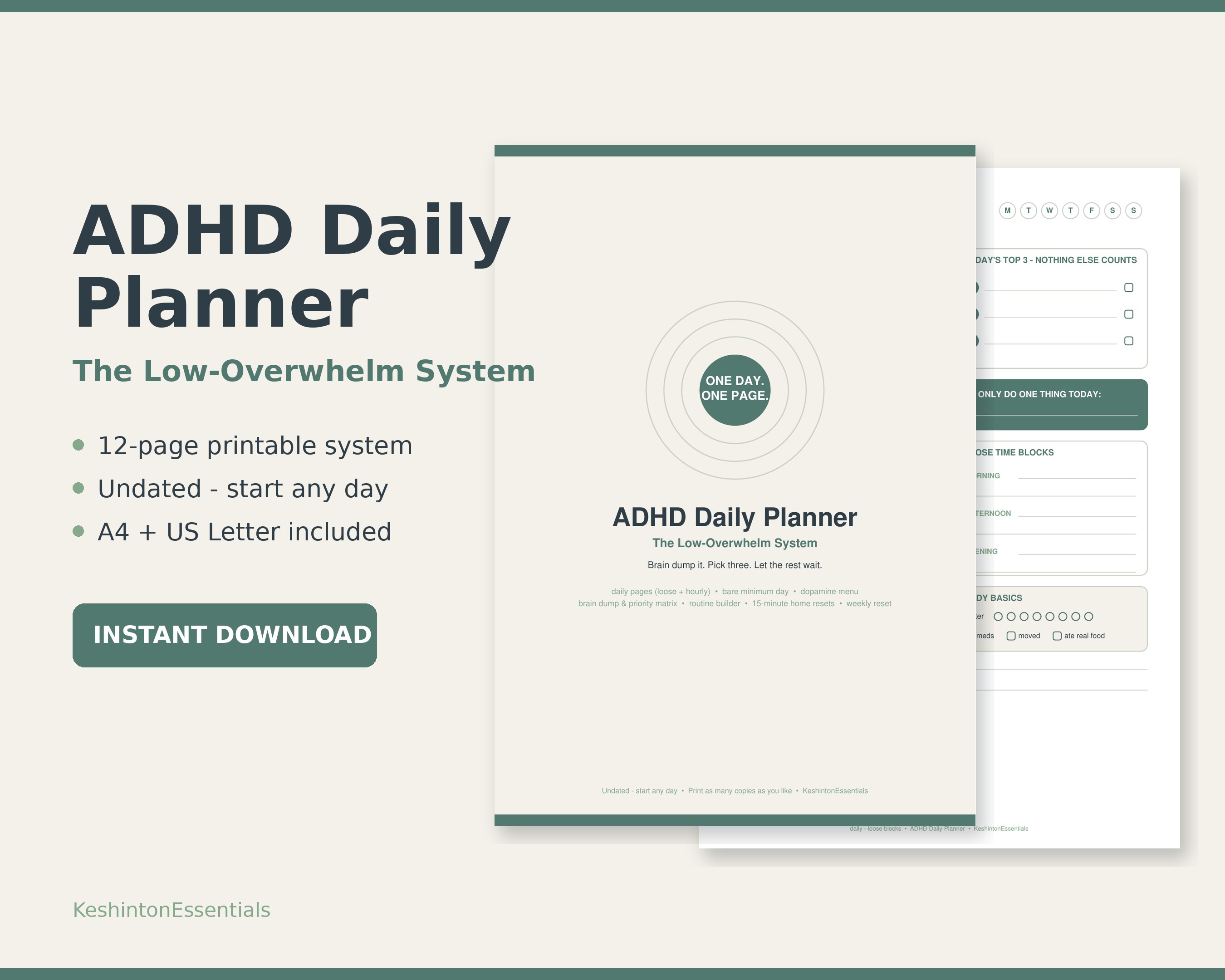 ADHD Daily Planner